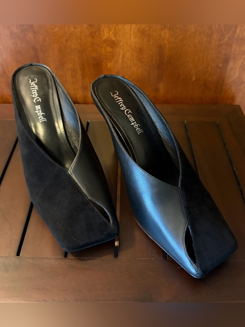 New Jeffrey Campbell Hoof-it Black Leather Mule - 9